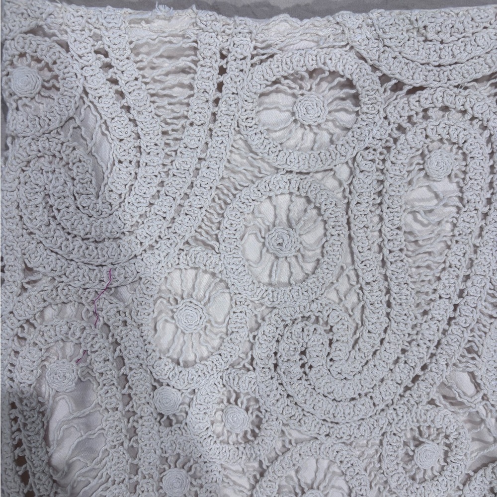 Zara Cream Asymmetrical Crochet Dress - Picture 4 of 10